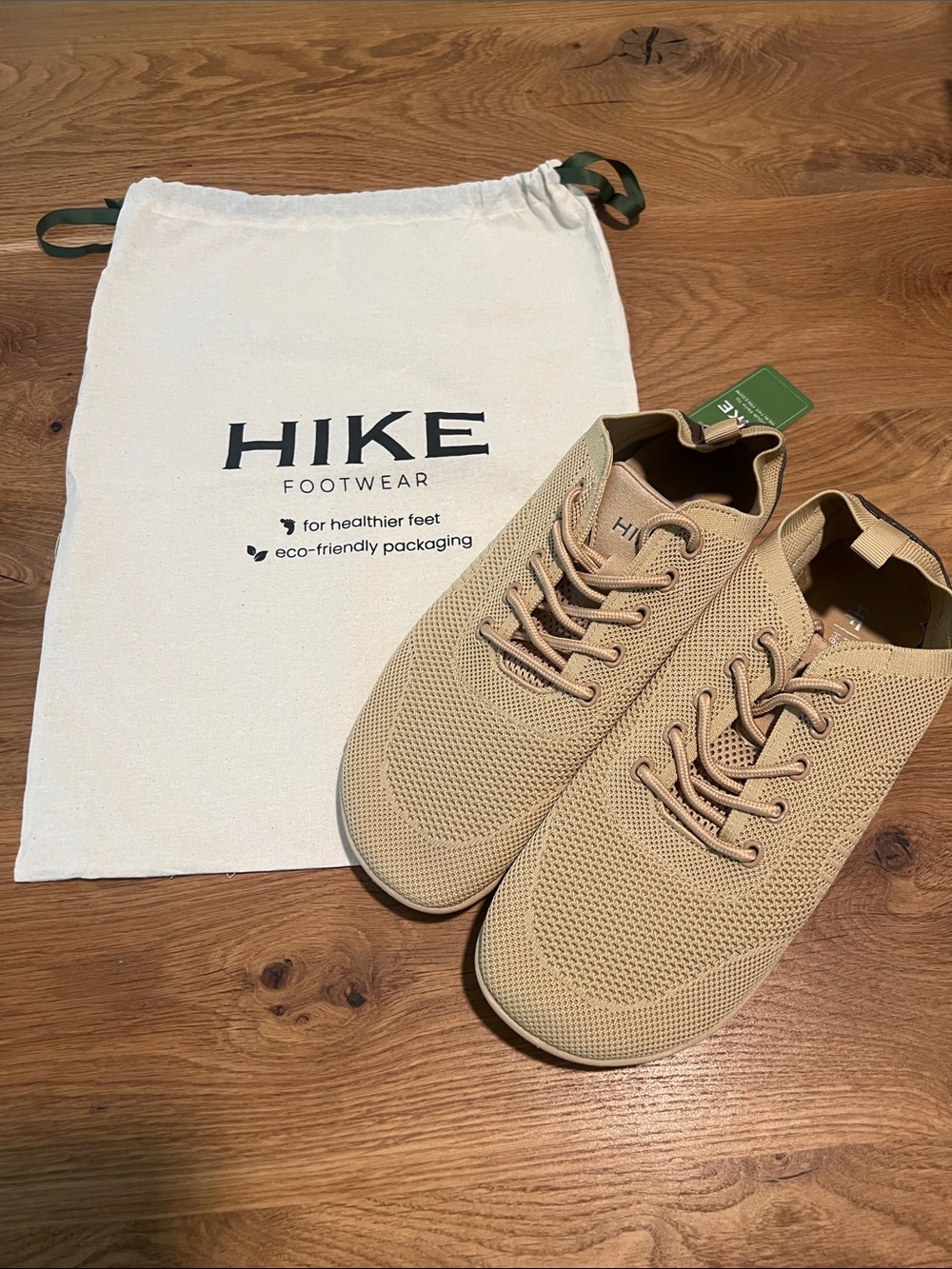 Hike Footwear Range Men’s Barefoot Knit Sneakers Beige Size 12 NWT
